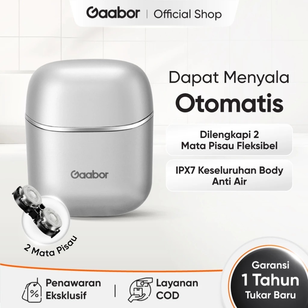 GAABOR Alat Cukur Jenggot Kumis Portable Mini Shaver IPX7 Waterproof Tahan Air / ER-T01 Series