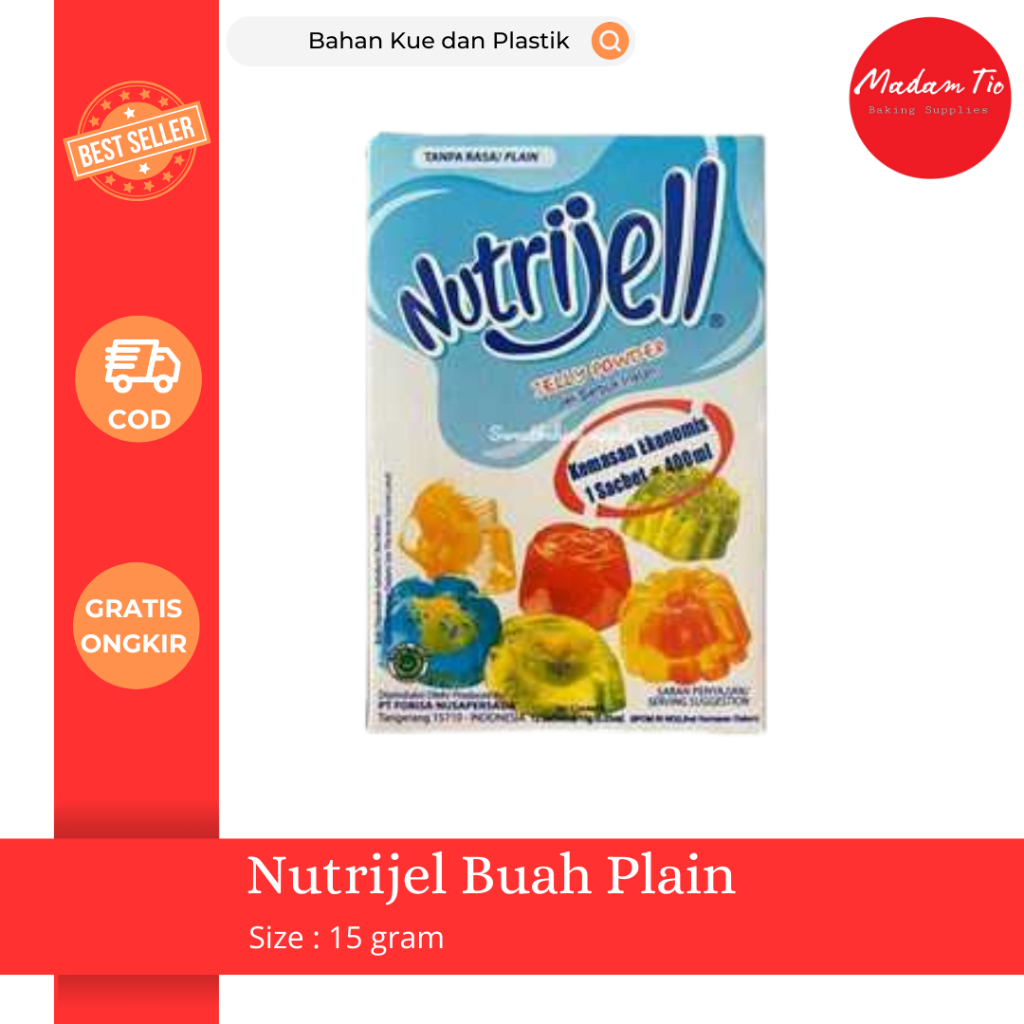 

Nutrijell Plain 15gram 1pcs