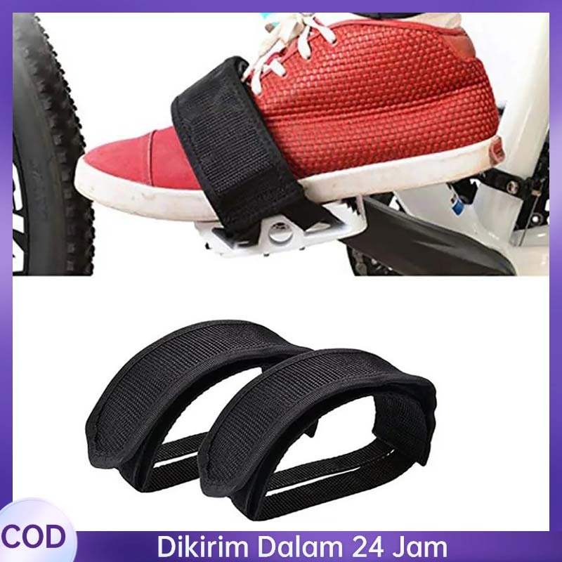 2 Pcs Strap Tali Pedal Sepeda Nylon Oeclip Double Strap Anti Slip Tali Pedal Sepeda Toeclip Foot Str