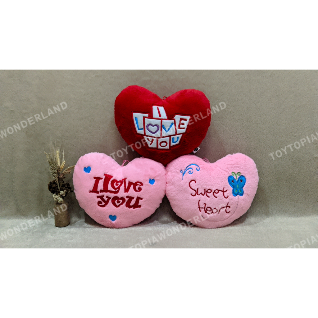 TTW Pillow Love Bantal Love Sweet Hear I Love You Bordir Bulu Rassel