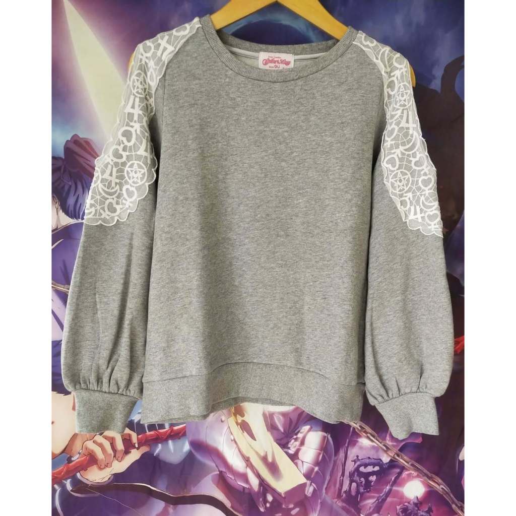 Sailor Moon x GU Spell Pattern Official Anime Girl Crewneck Jaket Original Second Merch Japan Korea 