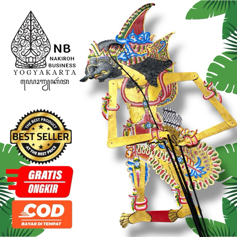 NAKIROH BUSINESS | WAYANG KULIT ASLI DURYUDANA / DURYUDONO -+ 70 CM ALUSAN BAHAN KULIT ASLI 100% STA