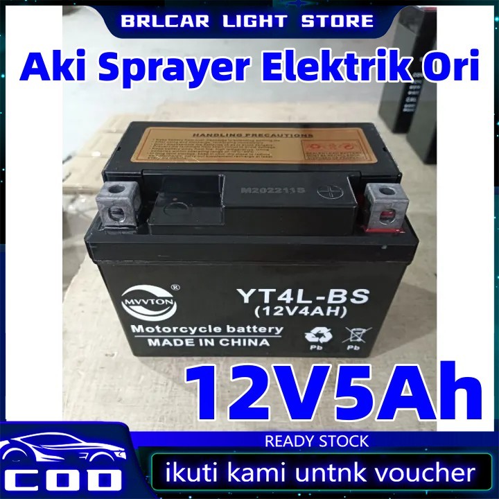 Aki Sprayer Elektrik Ori / YT4L-BS Aki Sprayer Aki Kering 12 Volt 5AH / Aki Semprotan Elektrik / Aki