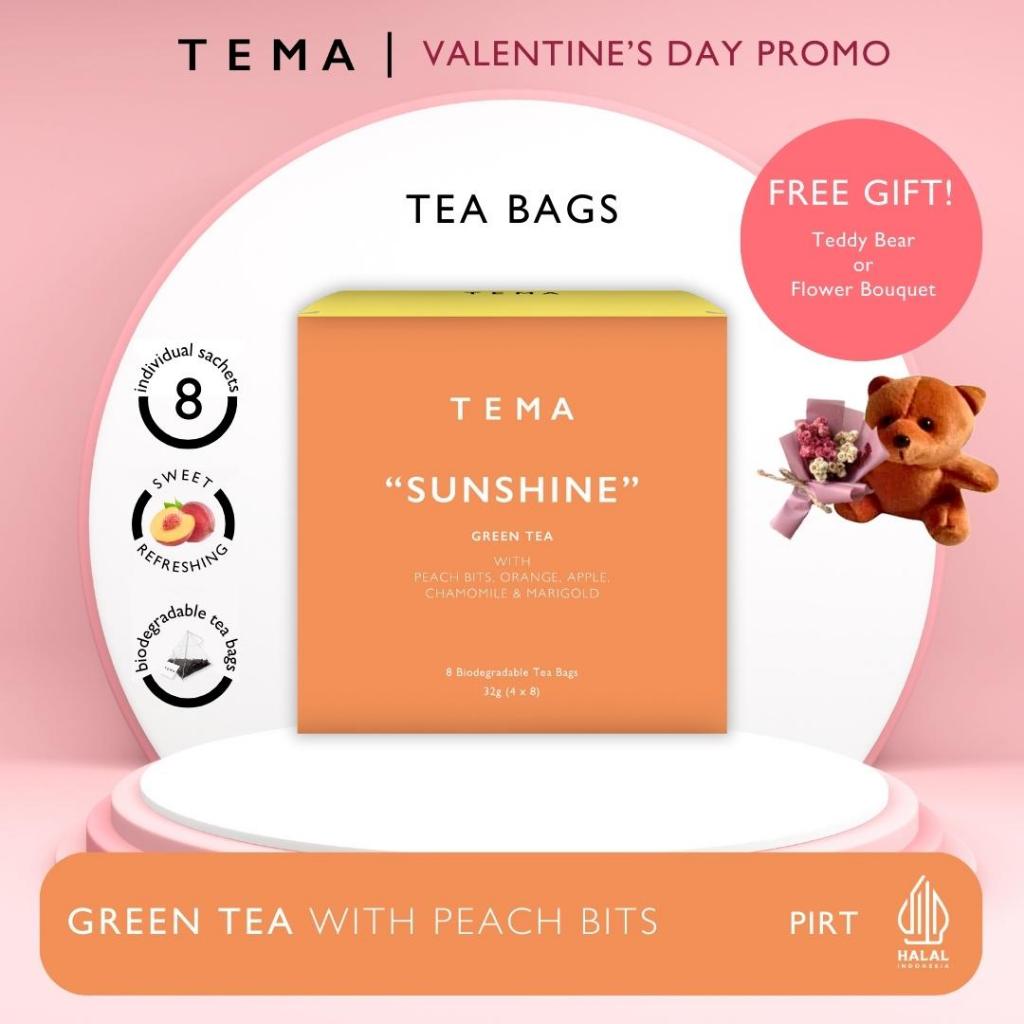 

Sunshine - Peach Green Tea - TEMA Tea Bags - 8 Sachet