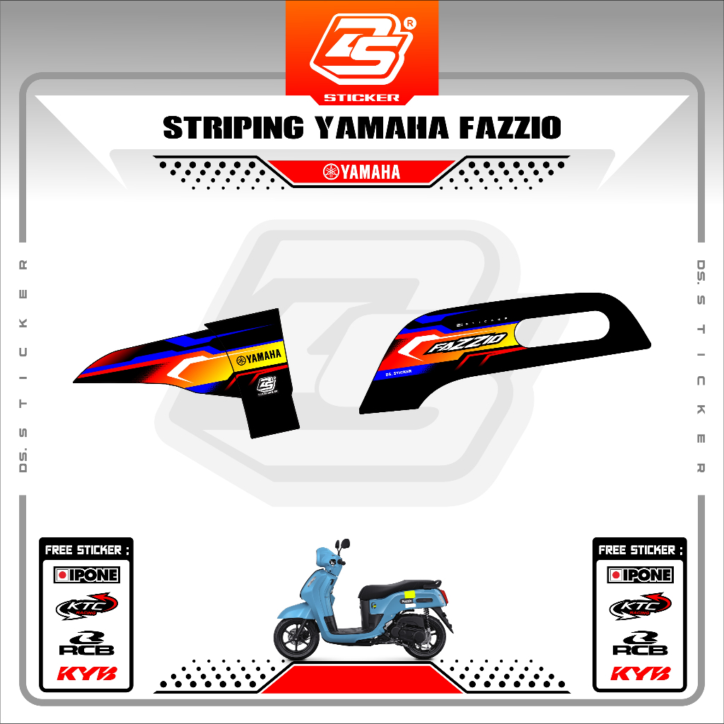 Stiker Striping Fazzio Decal Sticker Motor Yamaha Fazzio Premium List Variasi Modifikasi DS060225