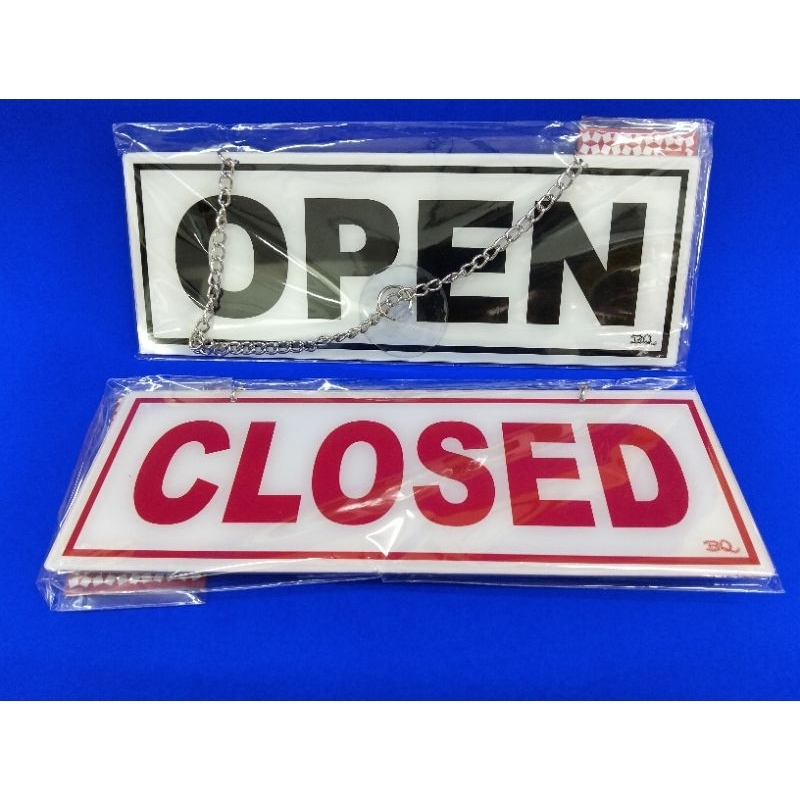Tulisan Open Closed Akrilik Siap Pakai / Buka Tutup Bolak Balik Akrilik (DUA SISI/BOLAK BALIK)