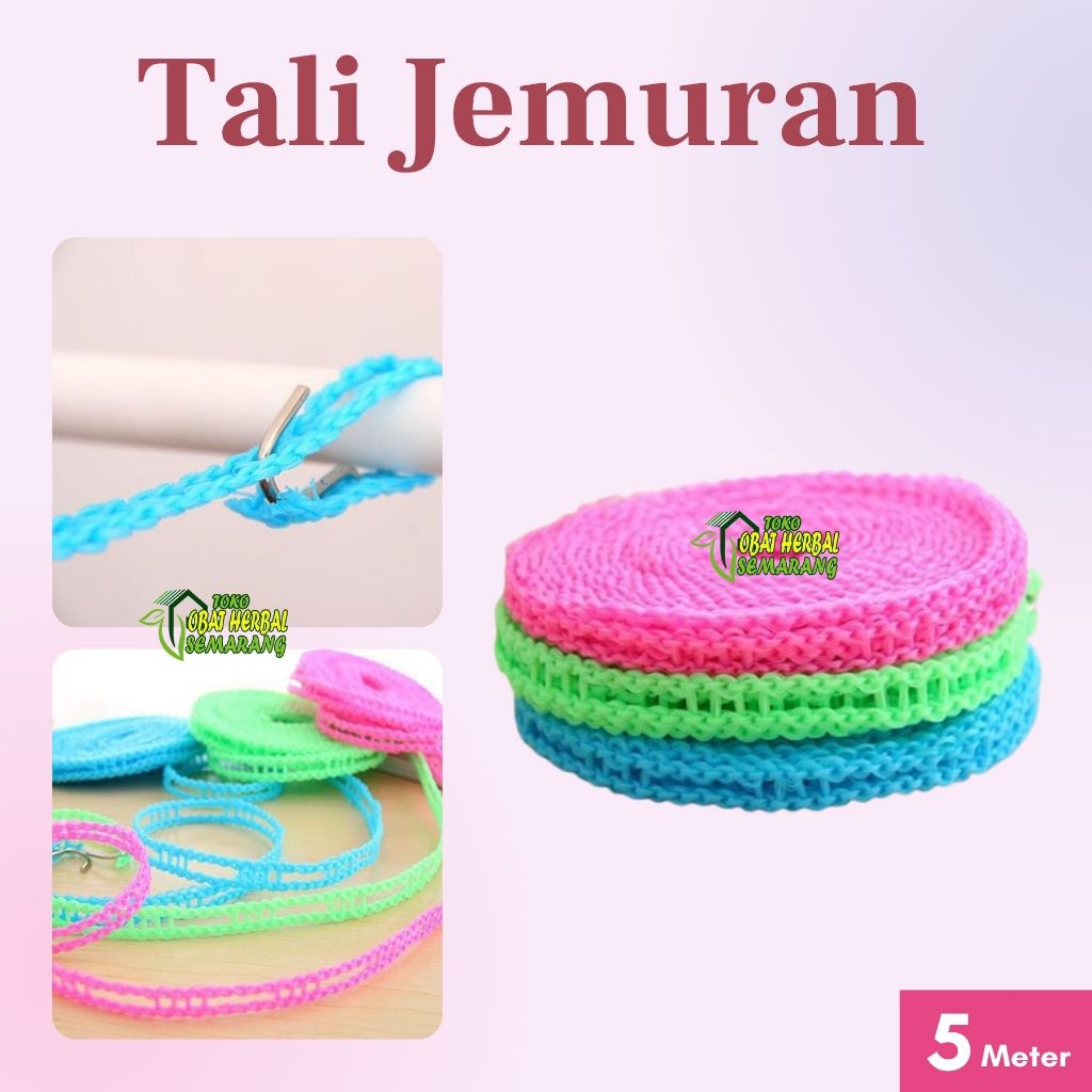 Tali Jemuran Praktis| Tali Jemuran 5 Meter | Tali Jemuran Antri Mlorot | Tali Jemuaran Portable | Ta