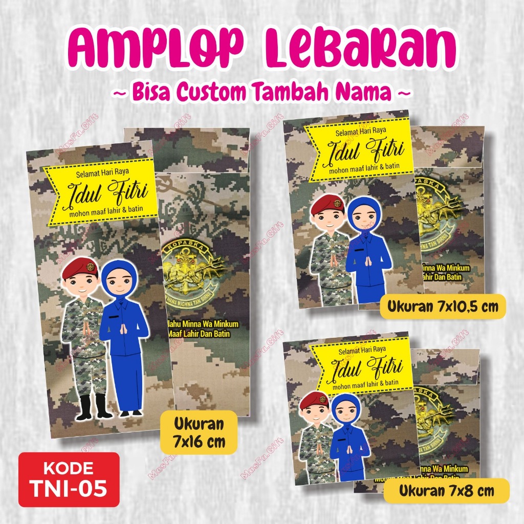 

[ISI 10 BIJI] TNI.05 - Amplop Idul Fitri JALASENASTRI TNI AL KOPASKA | Amplop Lebaran Custom | Amplop Custom