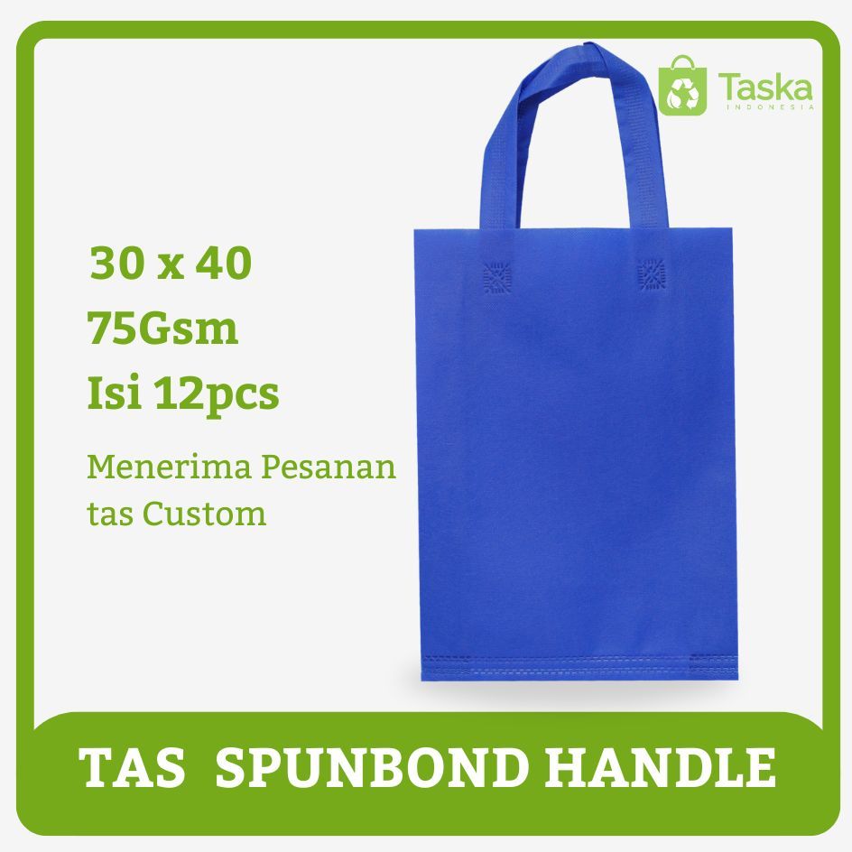

TAS SPUNBOND HANDLE 30X40 LUSINAN WARNA BIRU BCA / Tas Belanja Murah / Kantong Belanja