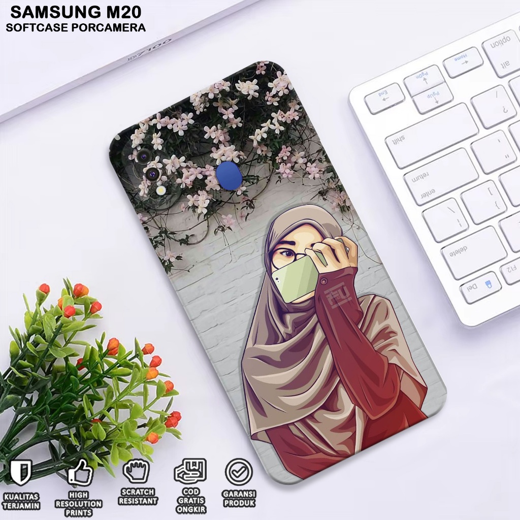 Case Hp Samsung M20 - Casing Hp Samsung M20 - Softcase Samsung M20 MOTIF HIJAB - Case Samsung M20 - 