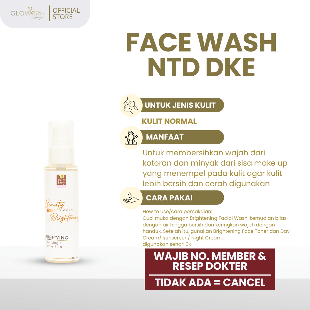 RH GloweRH Face Wash NTD DKE - kulit normal