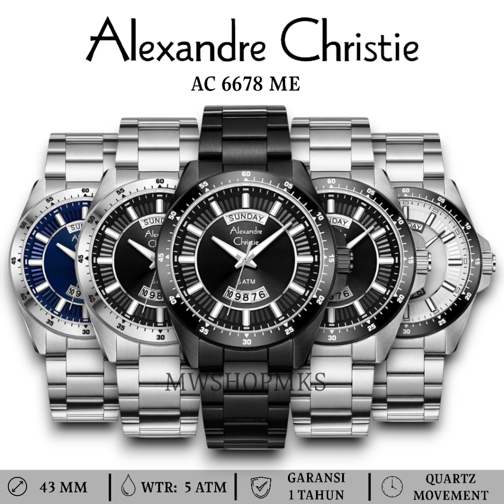 Jam Pria Alexandre Christie AC6678 AC 6678 Original Garansi Resmi Alexander Christie Free Baterai