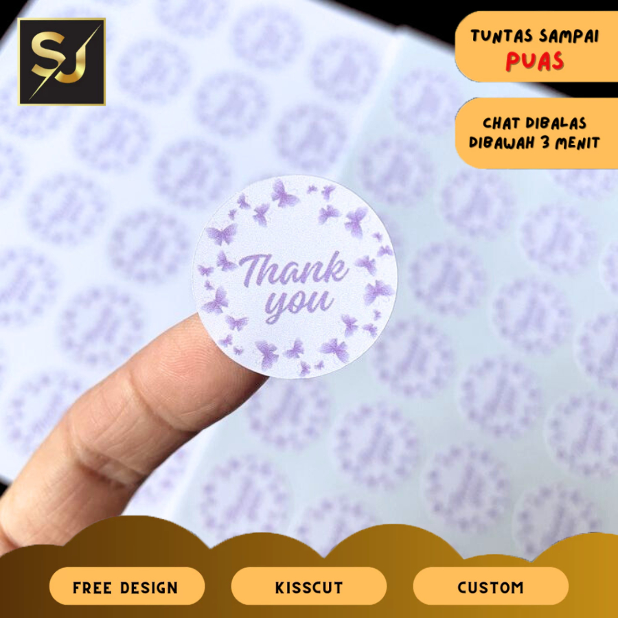 

SBV 2-7 Sangjaya Cetak Stiker Logo Olshop Custom Sticker Label Anti Air Vinyl Bentuk Bulat