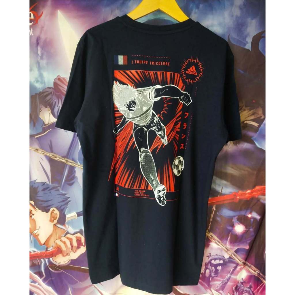 Captain Tsubasa x Adidas France National Team Official Anime Tee Kaos Tshirt Original Second Merch J