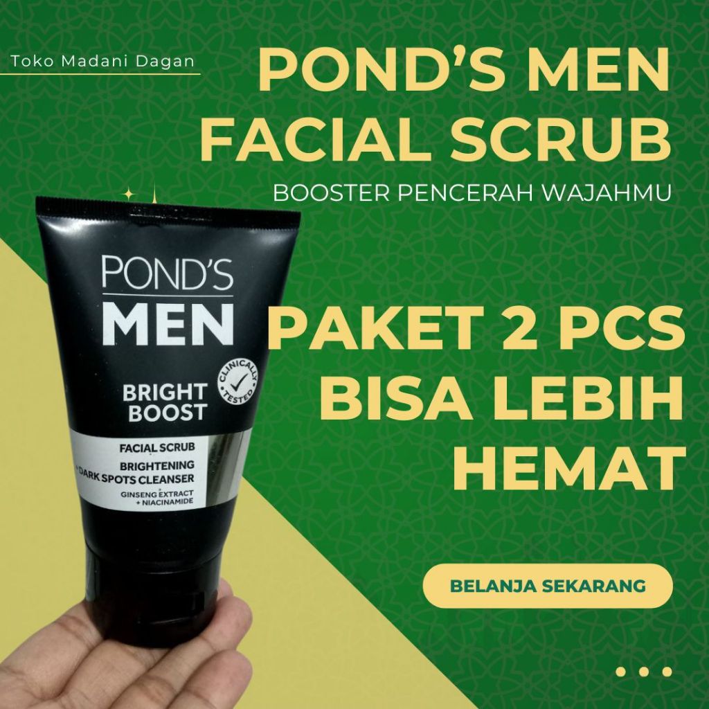 Sabun Cuci Muka Pons Men Bright Boost 100 g