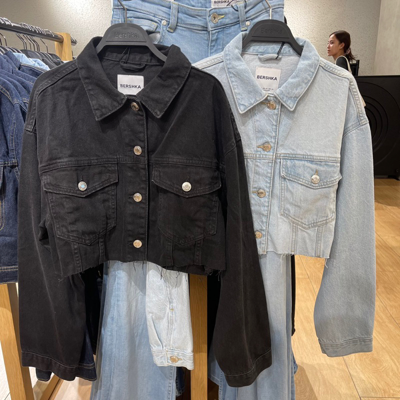 Jaket Denim Crop BERSHKA Women Jastip (jasa titip)