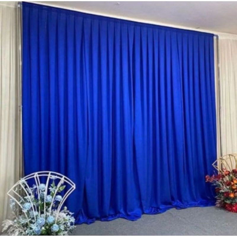 Background/Backdrop Dekorasi Pesta - Backdrop Wedding Model Polos Rempel