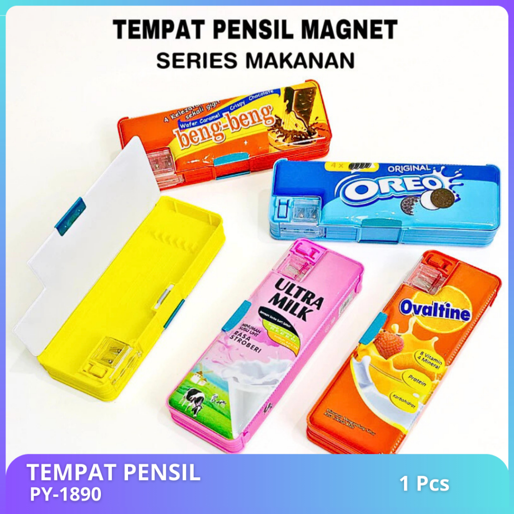 

HD Kotak Pensil Magnet Gambar Ada Rautan /Tempat Pensil/Pensil Case/Kotak Pensil
