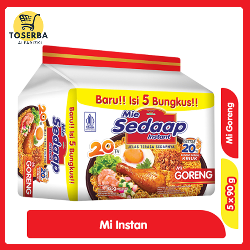 

[ TOSERBA ALFARIZKI ] Sedaap Mi Instan Goreng isi 5 x 90 g / MI SEDAAP MIE INSTANT GORENG PCK 5x91g