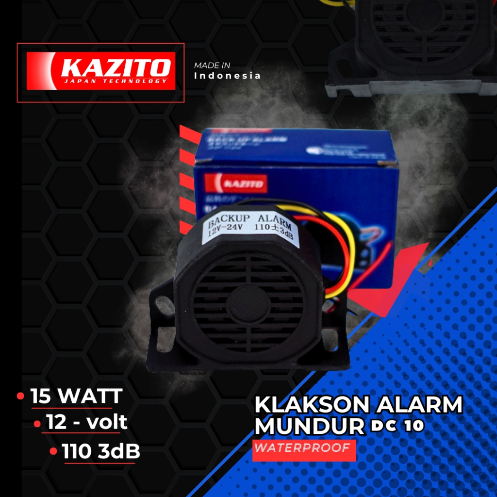 Kazito Klakson Alarm Mundur Backup Alarm Sinyal 24 Volt Universal Mobil Motor Truck Tronton DC 10