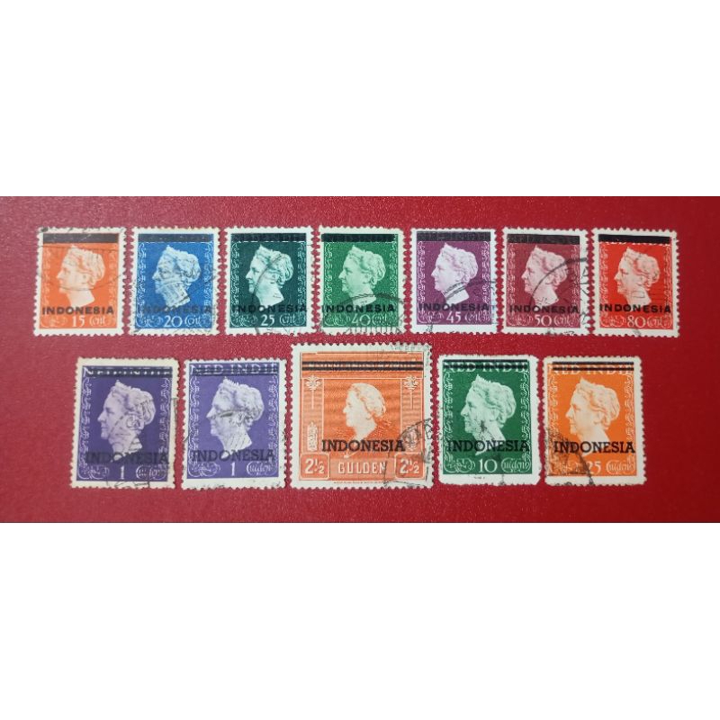 

PRANGKO CT INDONESIA DIATAS PRANGKO NED INDIE SERI RATU WILHELMINA 1948