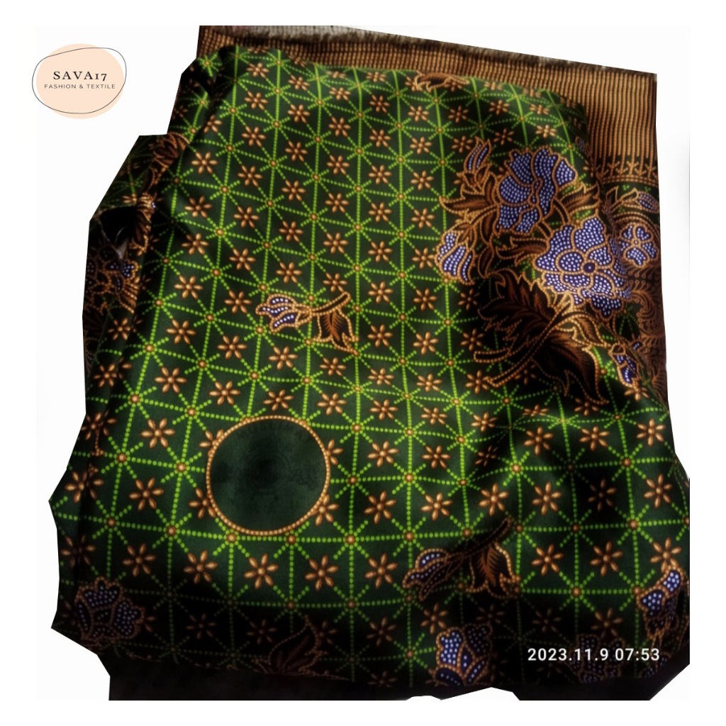 Bahan Kain Batik Meteran Premium Untuk Gamis Baju Muslimat Nu Wanita Terbaru Hijau Tua