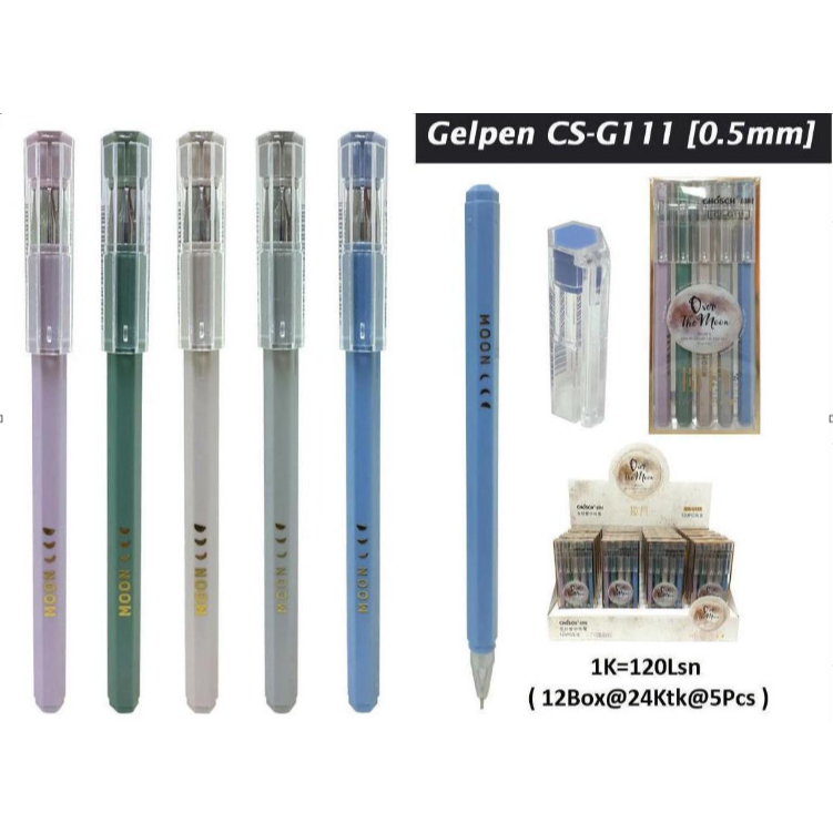 

Chosch Gelpen Pulpen Gel 0.5mm 1 Set 5 pcs