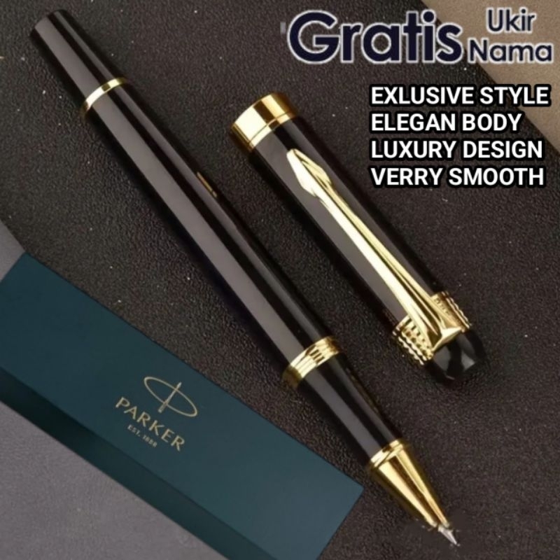 

Pulpen Mewah Luxury Roller Ball Sign Pen Parker Exlusive Gratis Grafir Nama Dan Box Exlusive