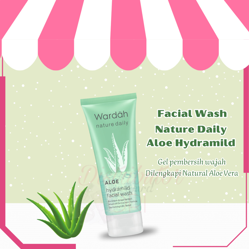 NUZ Wardah Nature Daily Aloe Hydramild Facial Wash - Gel pembersih wajah - Dilengkapi Natural Aloe V