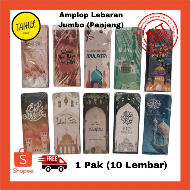 

1 Pak (10 Lembar) !!! Amplop Lebaran Islami Ukuran JUMBO / PANJANG