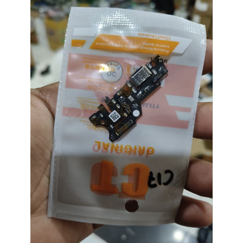 flexible konektor cas papan cas connector charger realme c17 / realme 7i + ic original