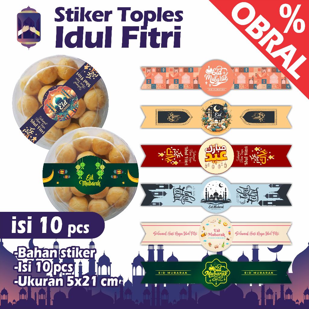 

OBRAL Sticker Toples lebaran - stiker toples idul fitri - stiker idul fitri