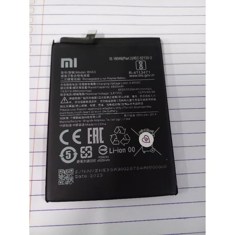 Baterai Redmi Note 9 Pro Batre Redmi Note 10 Pro Batrai BN53