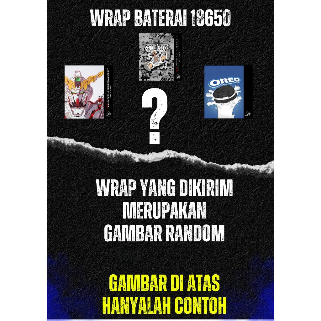

Wrap baterai 18650 random