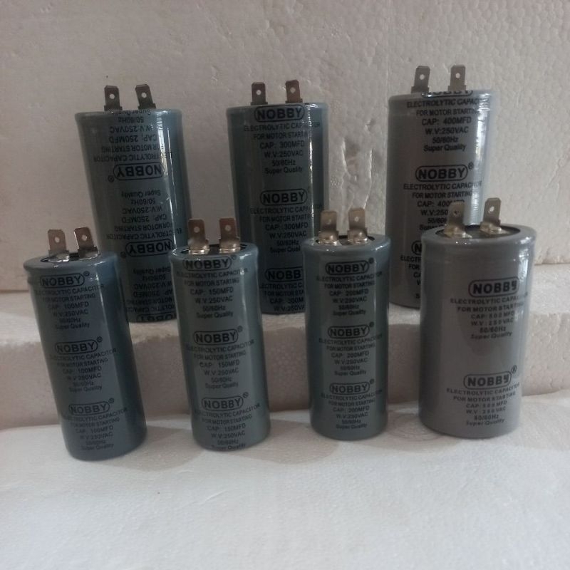 kapasitor motor starting nobby 100mfd 150 mfd 200mfd 250 mfd 300mfd 400mfd 500mfd