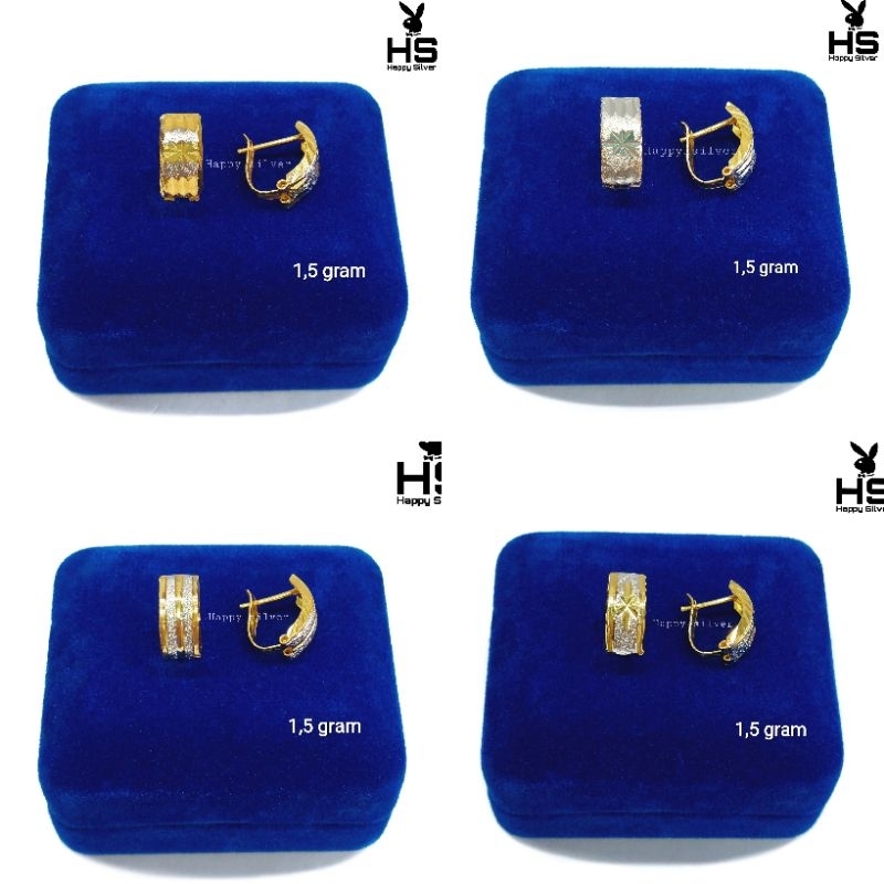 Anting Jepit Perak Asli 925 Untuk Dewasa Model Emas 24k