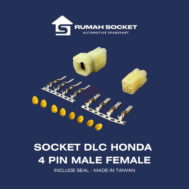 SOKET DLC HONDA 4 PIN MALE FEMALE SOKET DLC RESET SOKET DLC SHORT CONNECTOR DLC ECM TAIWAN