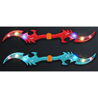 Mainan Pedang dua sisi bentuk Sabit Led Musik