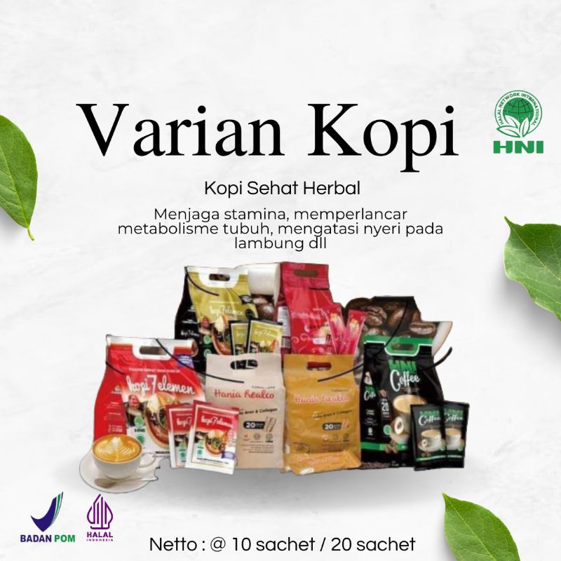 

Kopi HNI - Kopi Sevel - Kopi Herbal - Hania Realco Ginseng - Cappucino - Sevel Premium