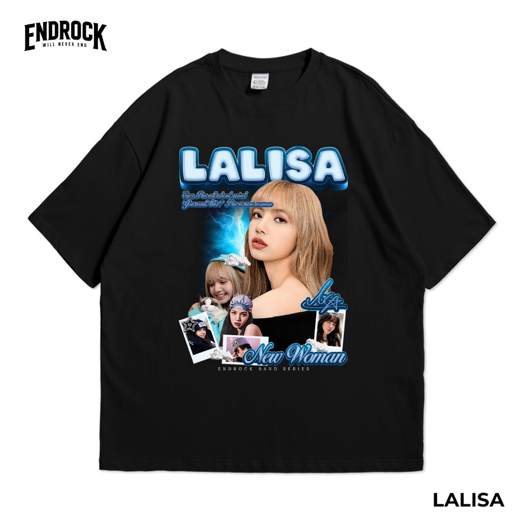 Kaos Oversize Endrock "LALISA" | Kaos Endrock Series Kpop | Kaos KPOP LISA BLACKPINK