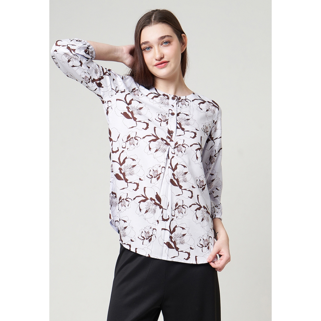 MCB - Blouse Wanita Floral Print Reguler Adista Brown | 5512094