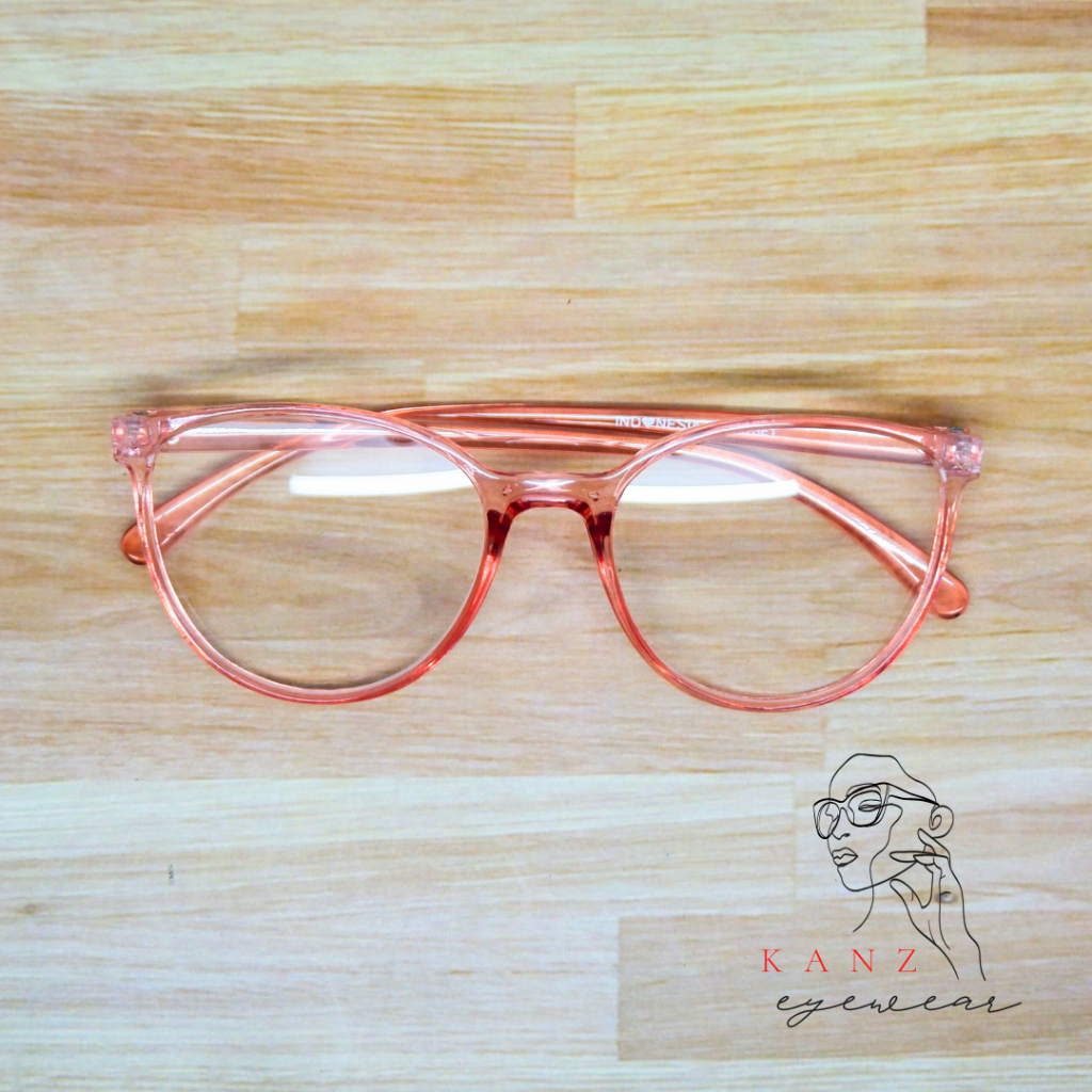 Happy Tuummy Kaca Mata Bening Anti Radiasi Bulat Eye Cat Wanita Pria Dewasa Korea Laki Laki