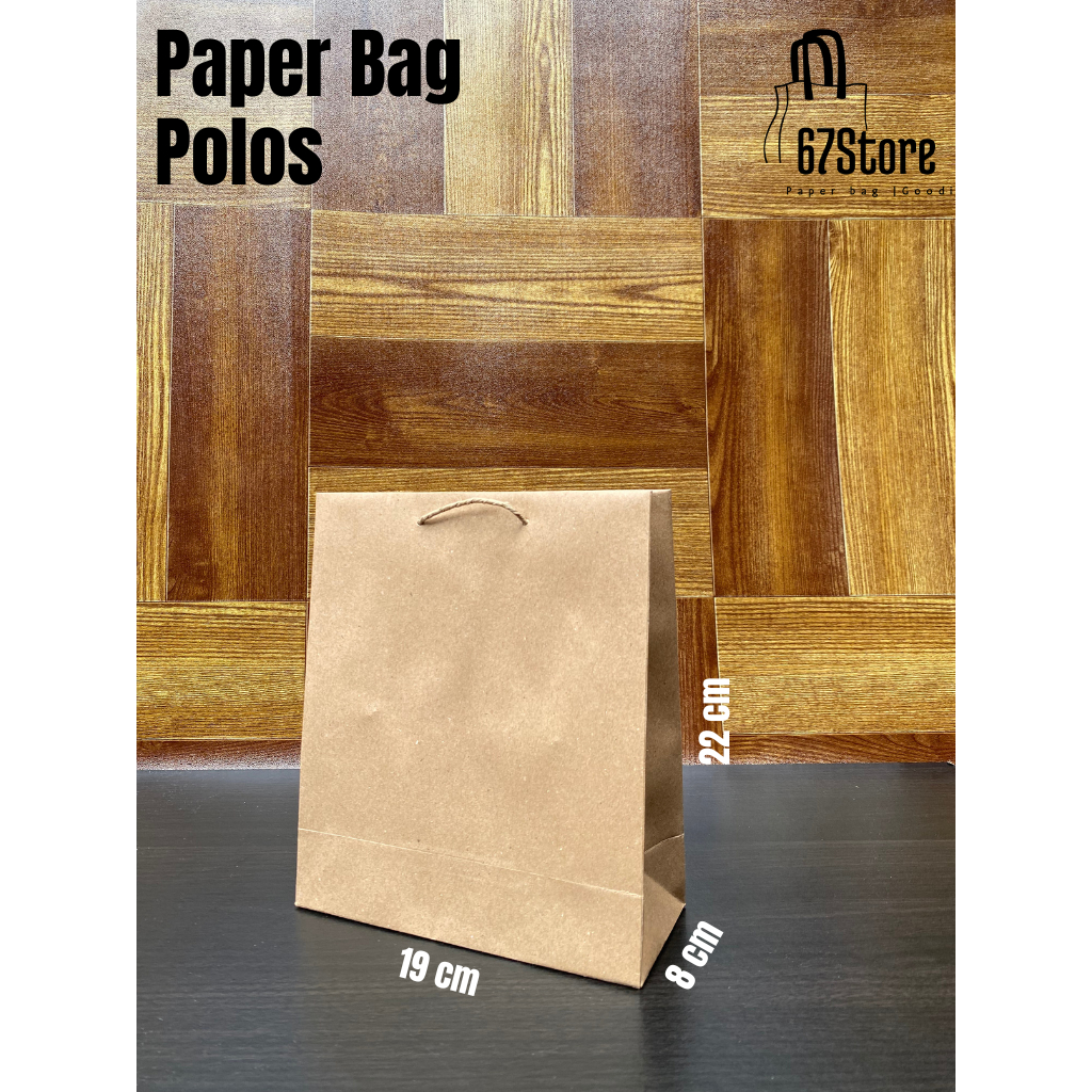 

Paperbag Polos/ Kantong Kertas / Bungkus Makanan ukuran 19 x 8 x 22cm