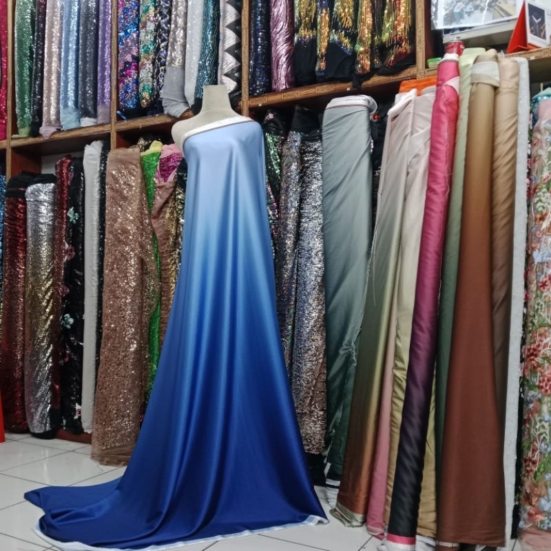 kain/bahan saten gradasi armany silk/armany gradasi silk premium