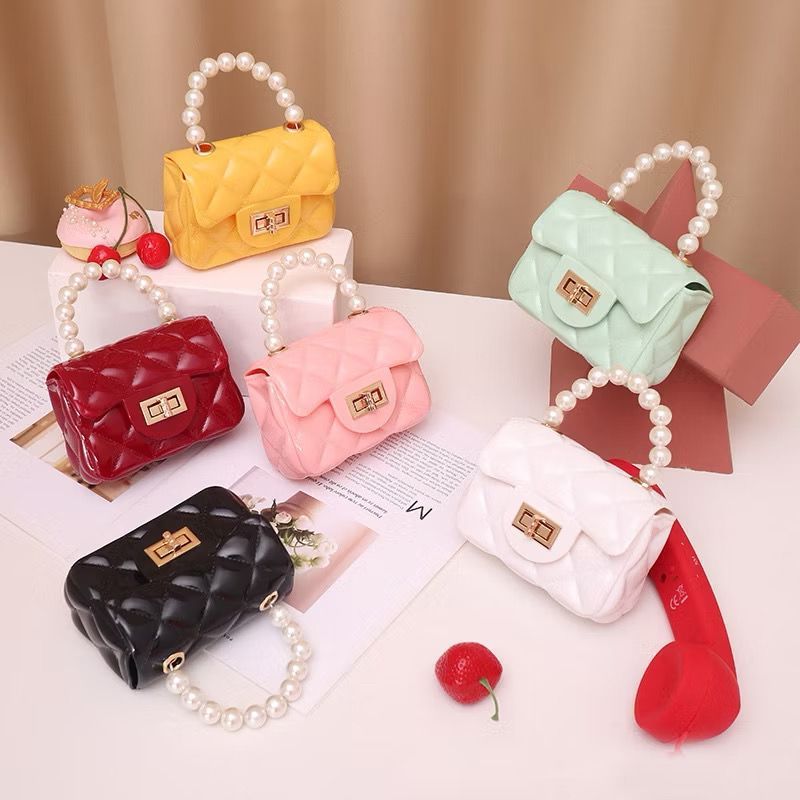 Tas Tangan Jelly Polos Mini / Tas Jelly Mutiara / Tas Anak Kecil Lucu
