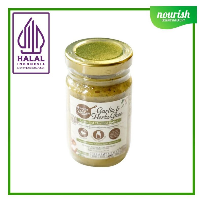 

Nourish Ghee Garlic & Herbs (Grass Fed Ghee Clarified Butter) 100 gr