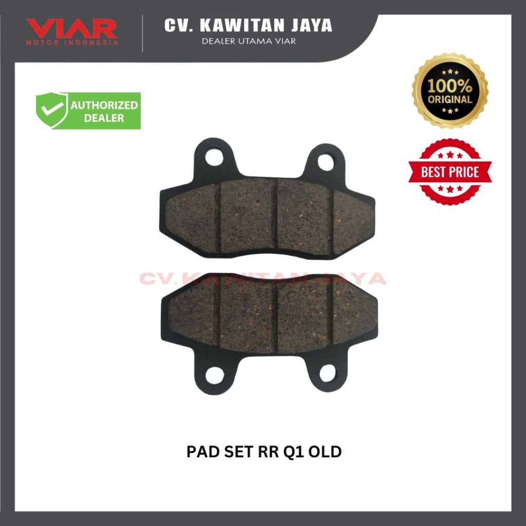 KAMPAS REM BELAKANG VIAR Q1 LAMA | PAD SET RR VIAR Q1 OLD