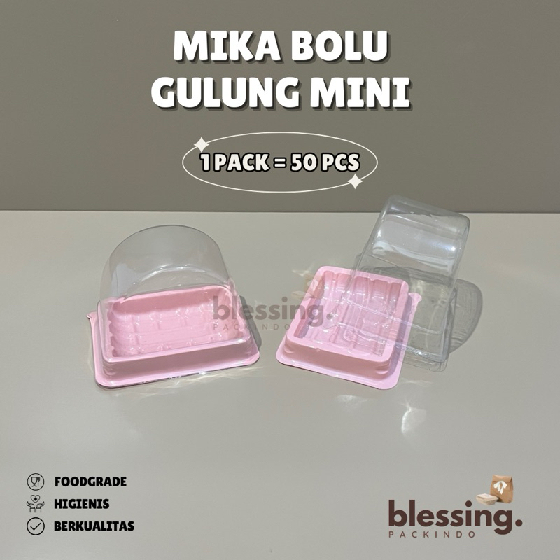 Mika Mika Bolu Gulung Mini + Tutup / Mika Roll Cake Roll Tart / Tray Roll Cake Slice / Mika Kue Poto