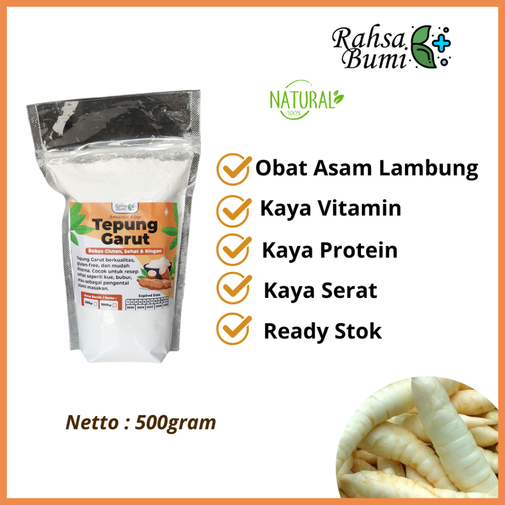 

Tepung Pati Garut Asli Organik Untuk Mengatasi Maag - 500gr by Rahsa Bumi