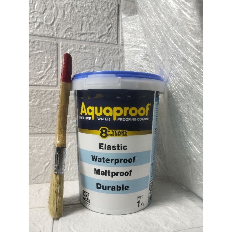 Paket Bundling Aquaproof 1kg ABU + Serat 1lembar (25x30cm) + Kuas 1.5" 1pcs